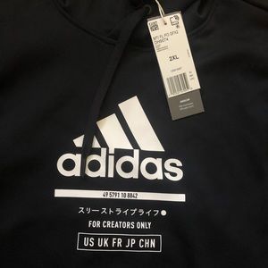 Men’s Black Adidas Hoodie 2XL NWT